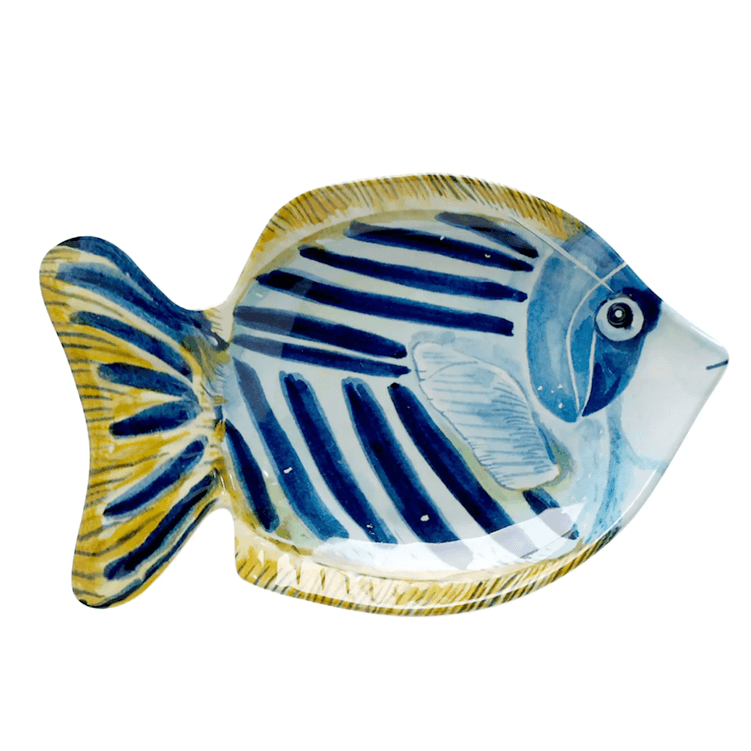 Prato Peixe Melamina Azul 20Cm- Entrecasa